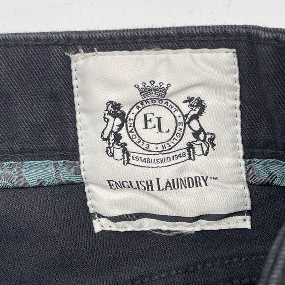 English Laundry Pants Men's Size 32x32 Black High-Rise Straight Denim Dark Wash - Picture 3 of 15
